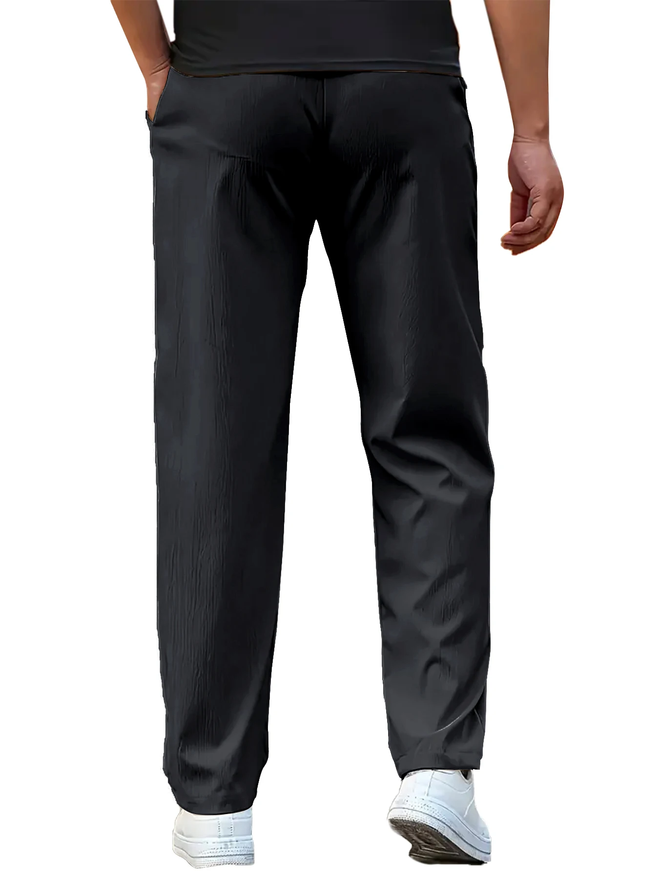 Männer Casual Hosen Sweatpant Atmungsaktive Sport Hosen Elastische Taille Gerade Breite Jogger Lauf Workout Lange Hosen Männer – Detail 7