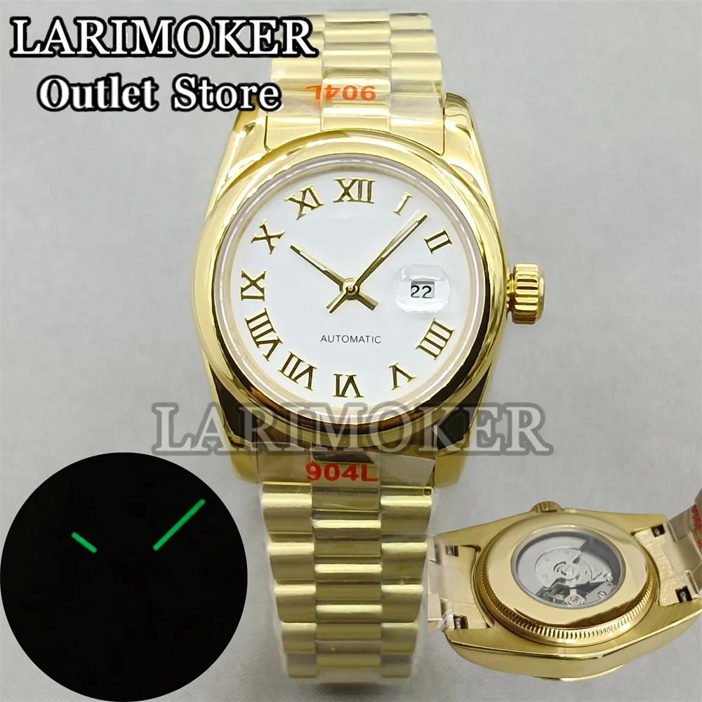 LARIMOKER 31mm Women\'s watch  3 styles border Index Watch Case Stainless Steel Strap Sapphire Glass Use NH05 Movement