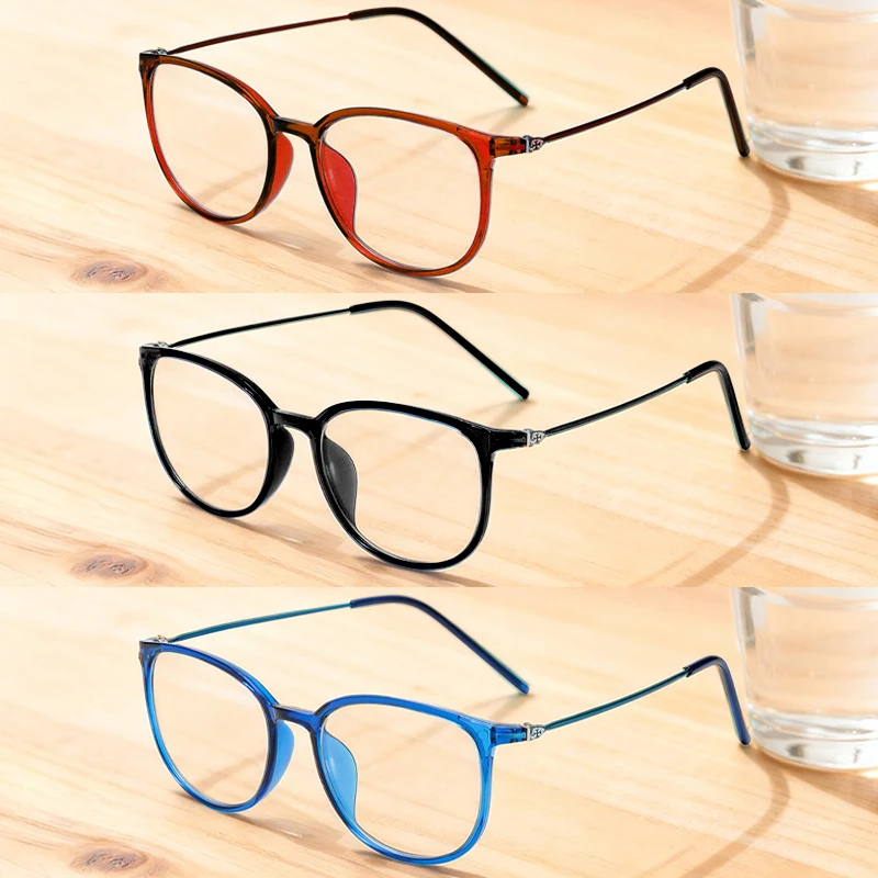 TR90 نظارات قصر النظر المحايدة بإطار رفيع وأرجل النظارات المعدنية ومرونة ناعمة - مريحة في الارتداء نظارات مضادة للضوء الأزرق