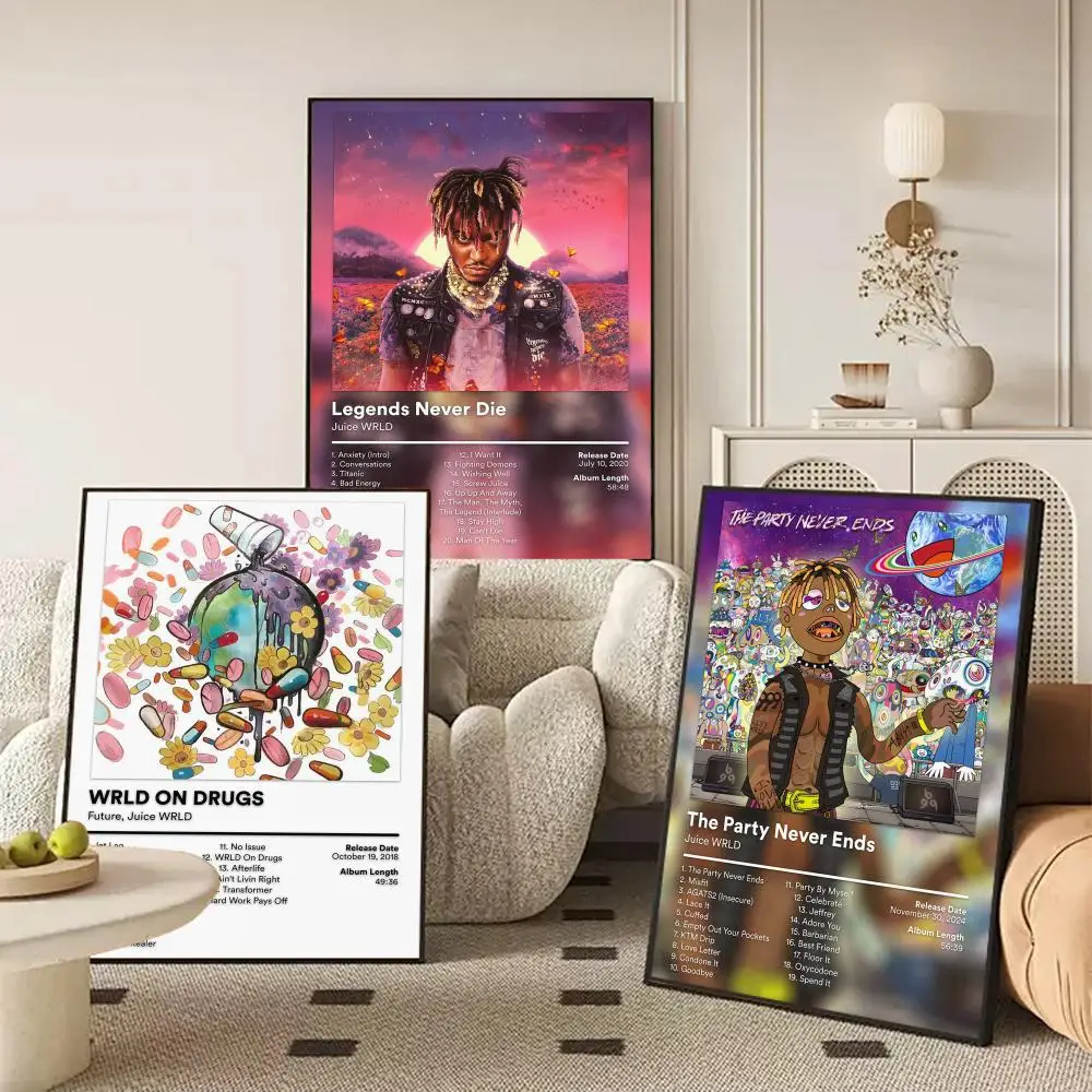 Singer Rapper J-Juice WRLD Album Cover Poster Perfect Sticker Self Adhesive Wall Art Designed for Home Office Dining Spaces