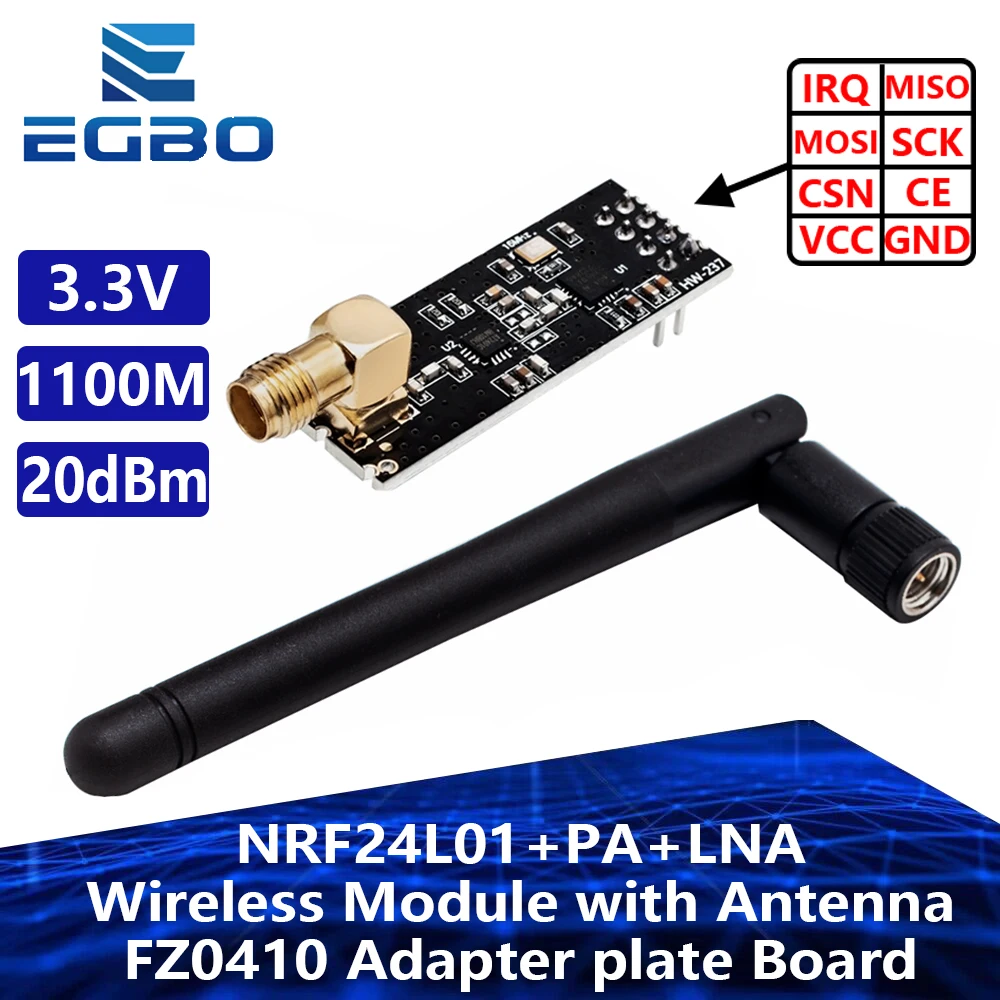 Moduł bezprzewodowy NRF24L01 PA LNA z anteną 1000 metrów dalekiego zasięgu FZ0410. Jesteśmy producentem.