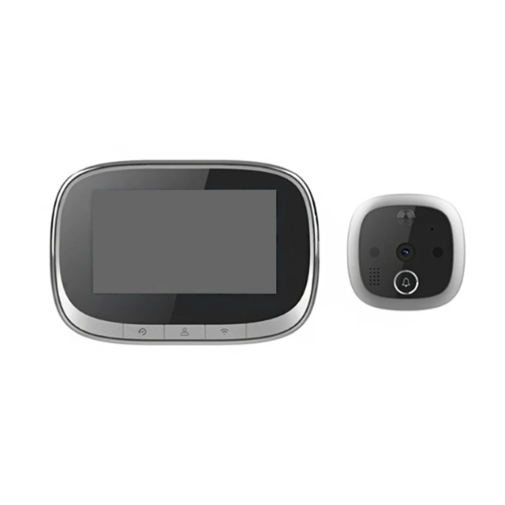 Video Doorbell Door Viewer Security Device Movement Detection Black