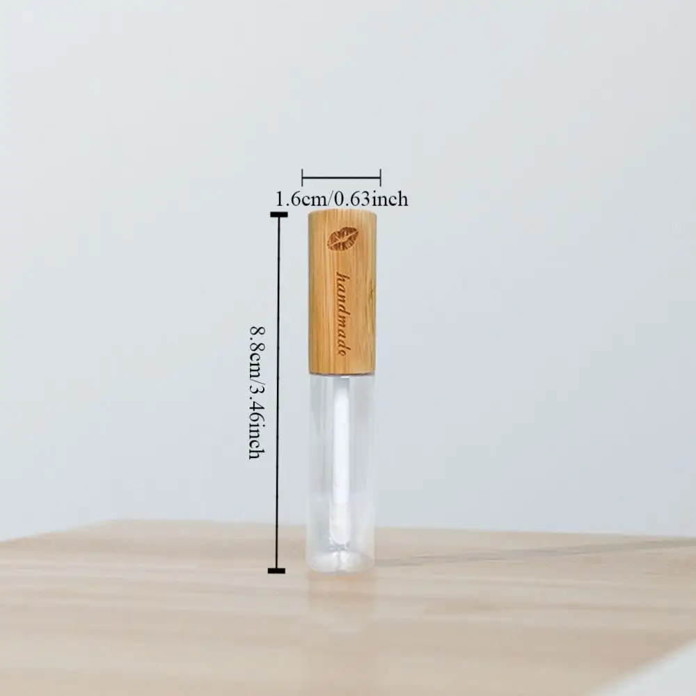 Com escova recipiente de rímel tampa de bambu recipiente cosmético compacto garrafa recarregável embalagem de delineador