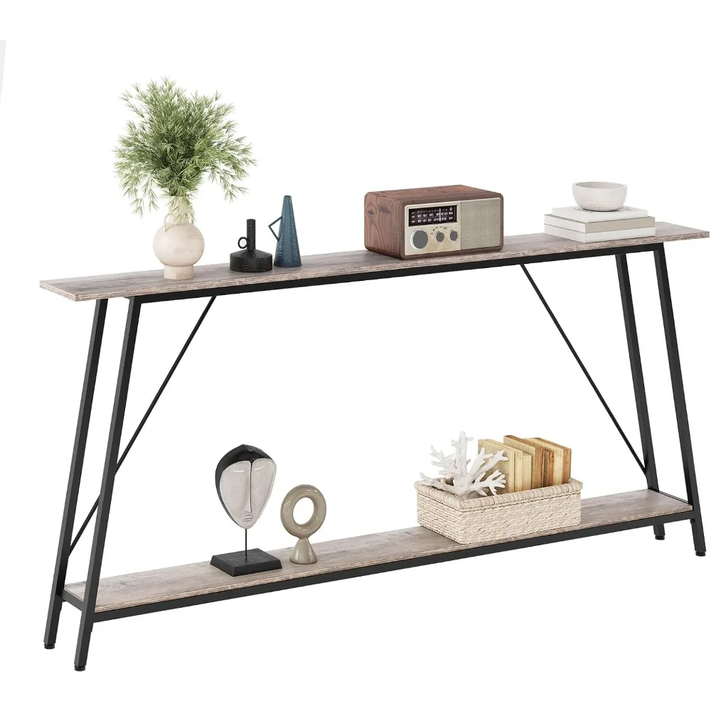 

Console Table, 71" 2-Tier Sofa Tables, Narrow Entryway Table, Behind Couch Hallway Table Skinny for Entryway, Living Room, Foyer