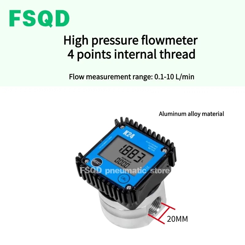 Electronic digital display  turbine flowmeter  Waterproof and high temperature resistant High precision