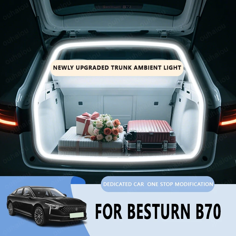

Для 2021-2024 Besturn B70 модификационный светильник багажника Атмосферные фонари Белый теплый белый Задний светодиодный светильник багажника