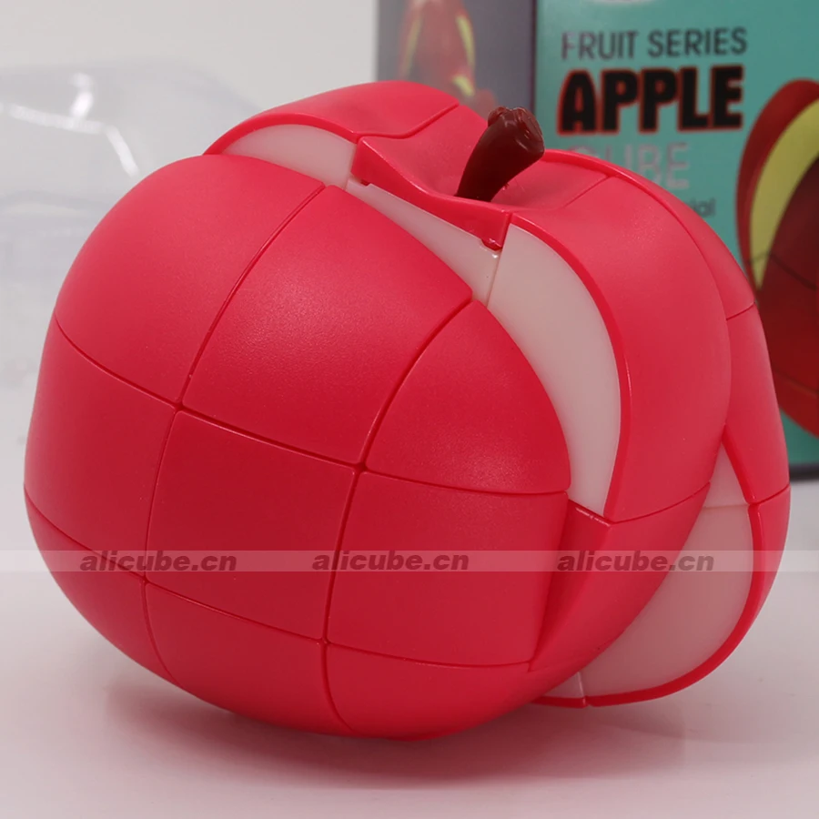 Fanxin cubo mágico quebra-cabeça de frutas forma de maçã magico cubos 3x3x3 bonito olhando 브 escola profissional torção lógica brinquedos jogo para crianças