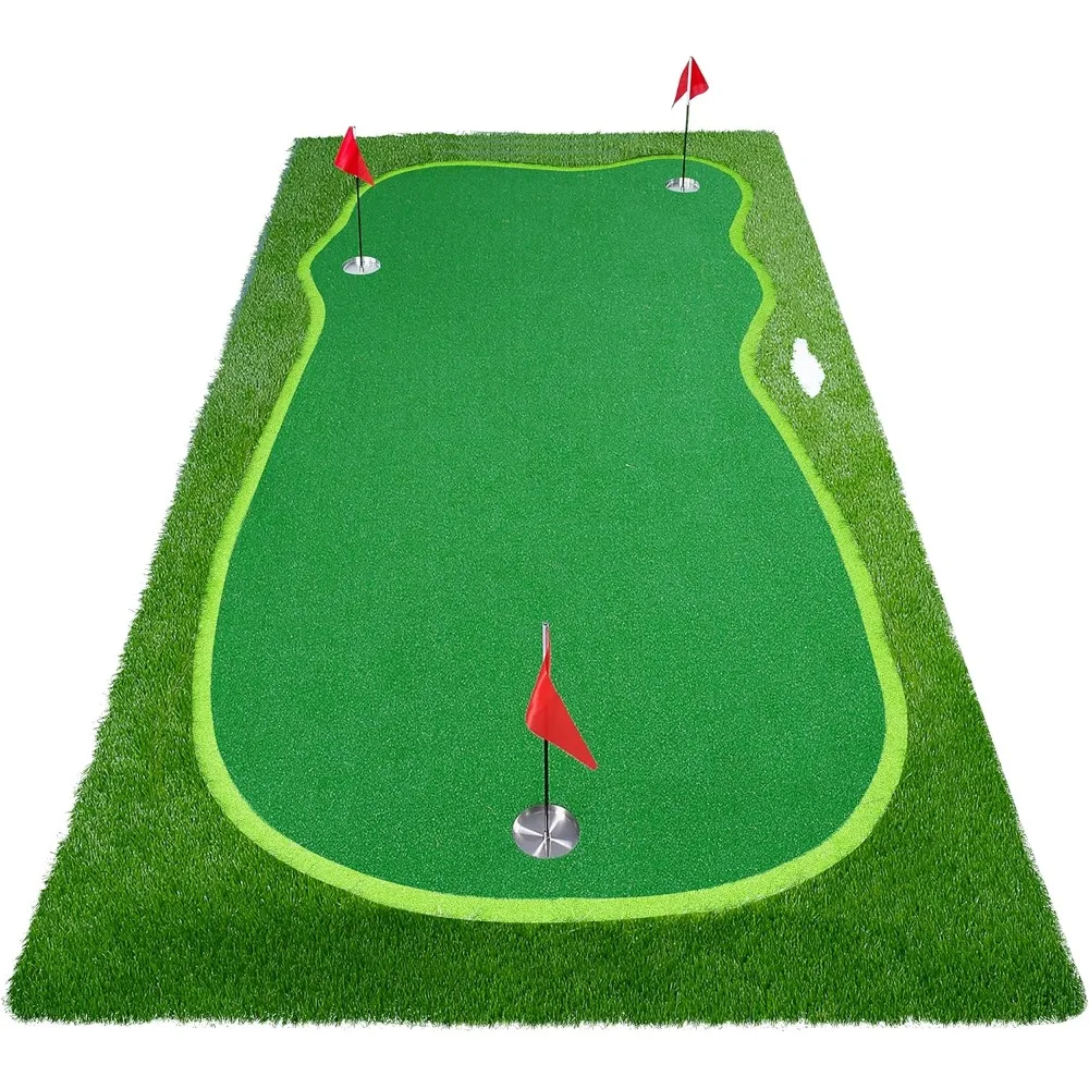 Golf Putting Green/Mat-Golf Training Mat- Professional Golf Practice Mat- Green Long Challenging Putter for Indoor/Outdoor