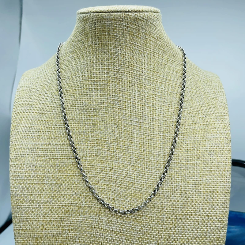 قلادة من الفضة الإسترليني S925 للرجال سلسلة متطابقة على شكل دائرة فاسق سترة سلسلة نسائية عصرية متقاطعة