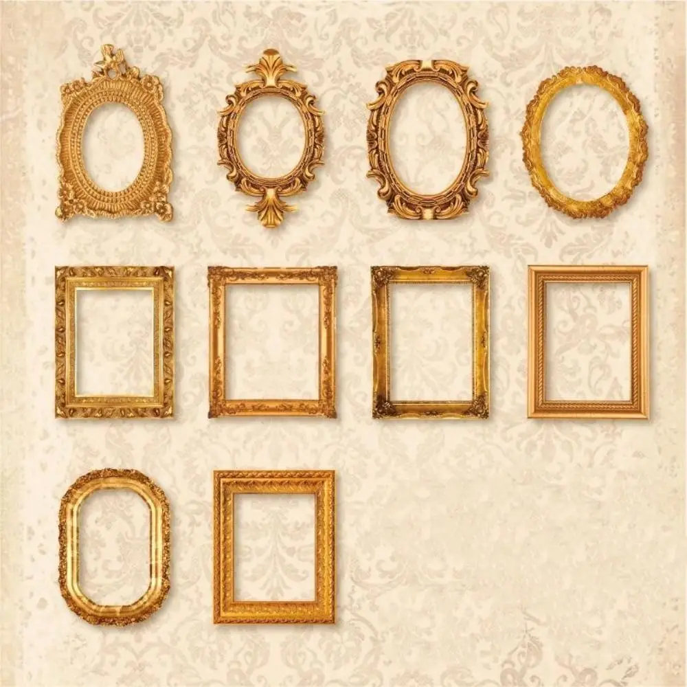 Kartu Dekoratif Bunga Dekorasi Bingkai Potongan Retro Geometris Kerajinan Tangan Alat DIY Buku Tempel Bahan Kolase Buku Foto DIY