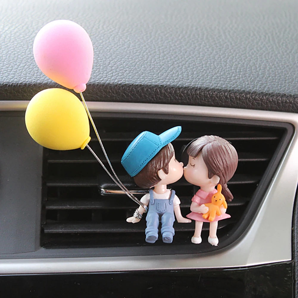 Car Air outlet clip Decoration Cute Cartoon Couples Action Figure Balloon Ornament Auto Interior Dashboard Accessories Girl Gift