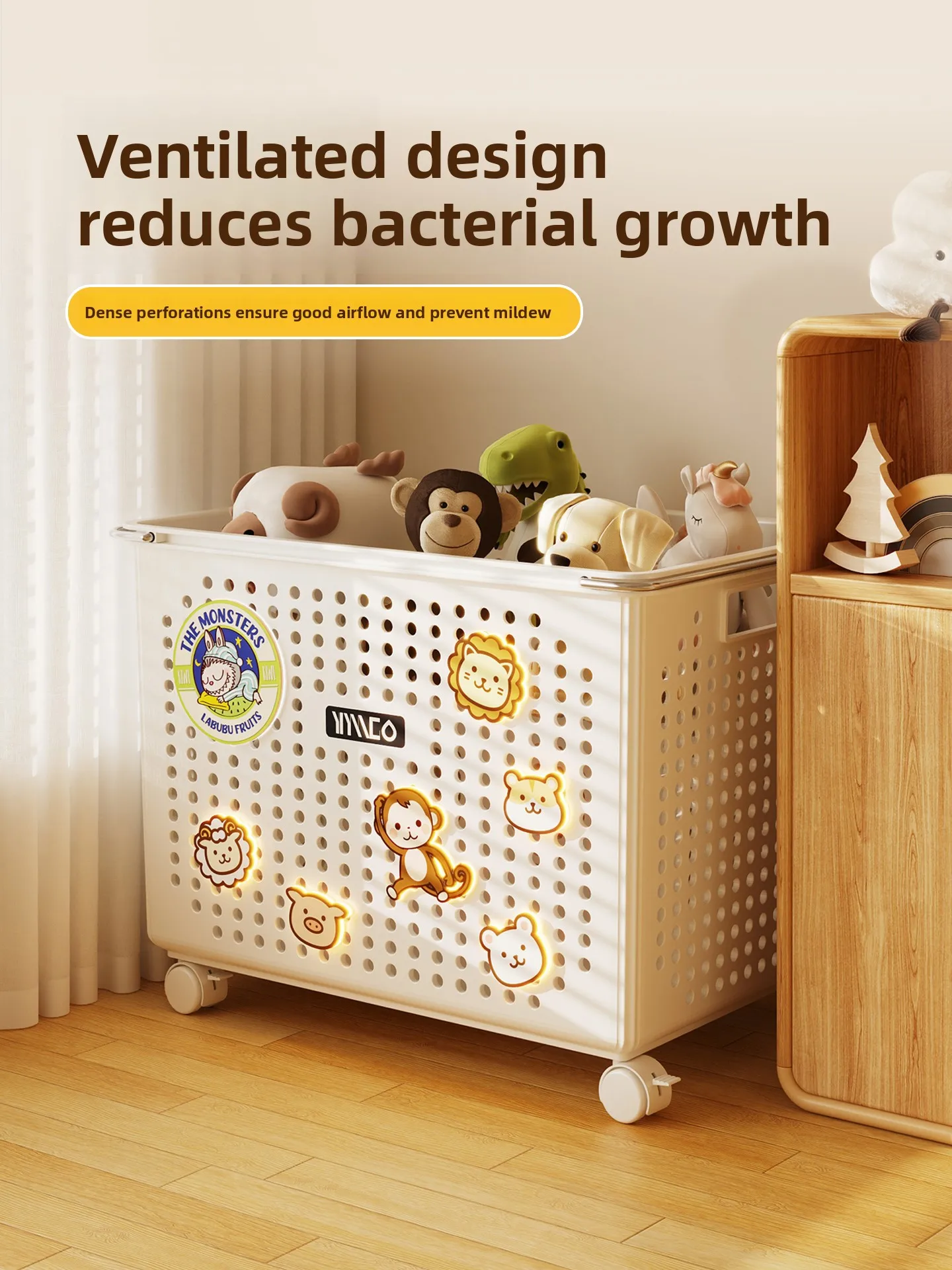 

Large Capaci Toy Storage Box Basket Living Room Children's Doll Buet Storage Ra Organizer Simple Sle Moving Wheels