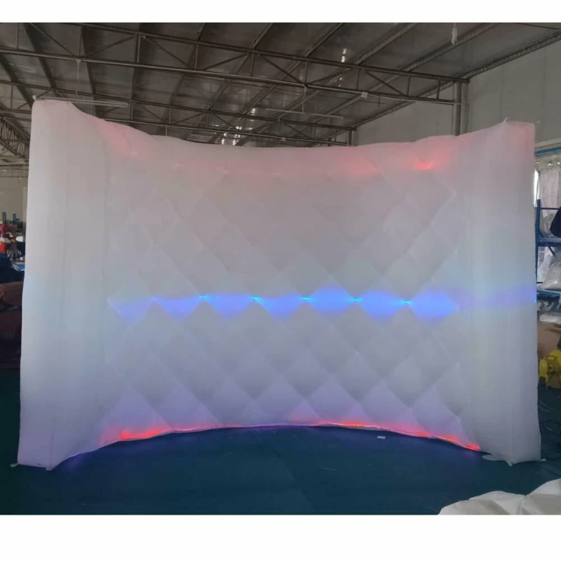 

photo booth backdrop color optional led changing light curved Arlic inflatable photo booth wall