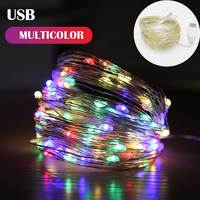 String Lights LED Battery USB Outdoor Copper Wire Fairy String Light 10m/20m 100/200LEDs Halloween Christmas Tree Wedding Decor