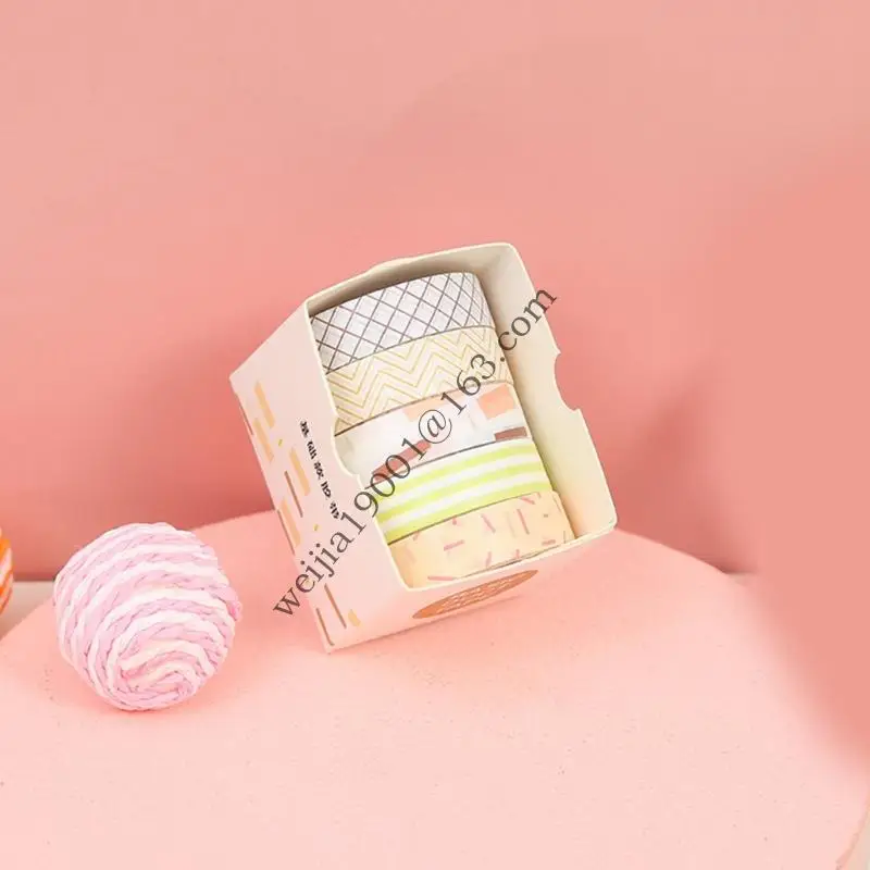 5Rolls Scrapbooking Tape Decorative Tape for Journal Planner Photo Frame Decorative Tape Set for Scrapbooking Wrapping .H05A