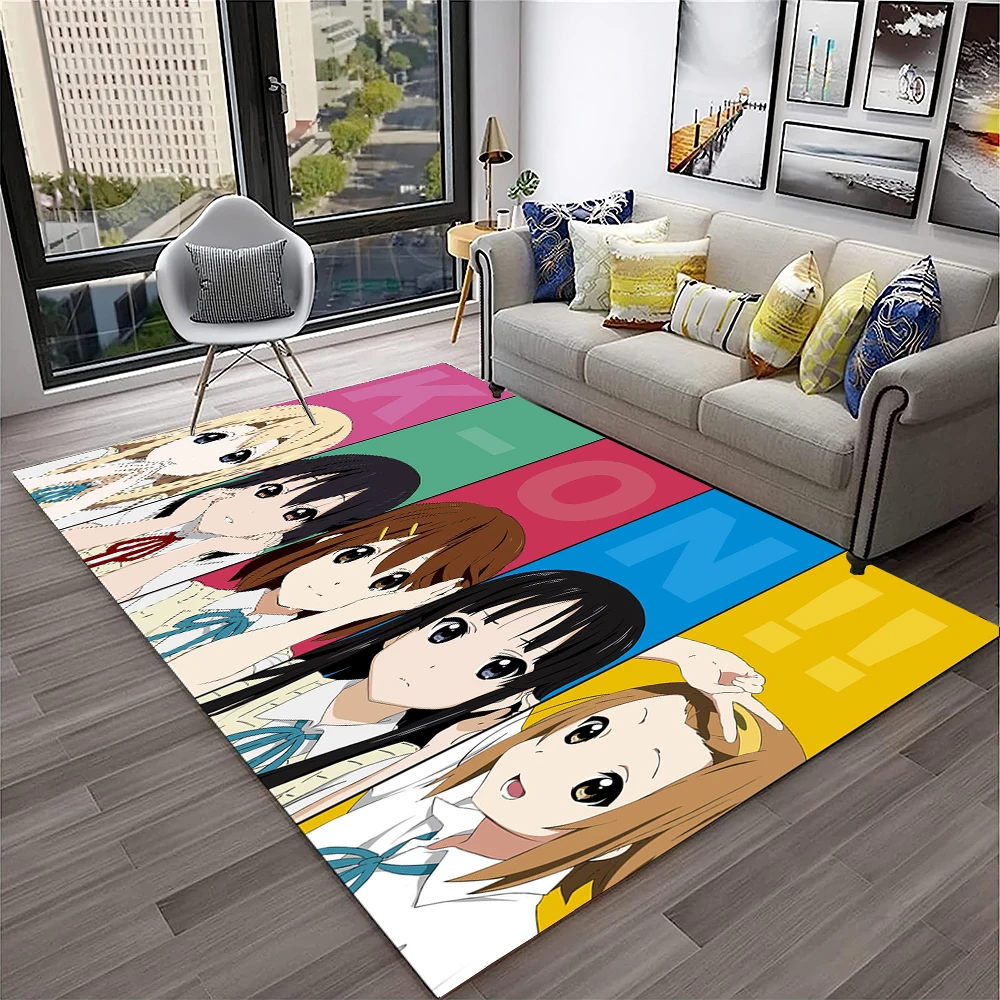 Kawaii Girls K-ON Cartoon Cute Lolita Carpet Rug for Home Living Room Bedroom Sofa Doormat Decor,kid Area Rug Non-slip Floor Mat