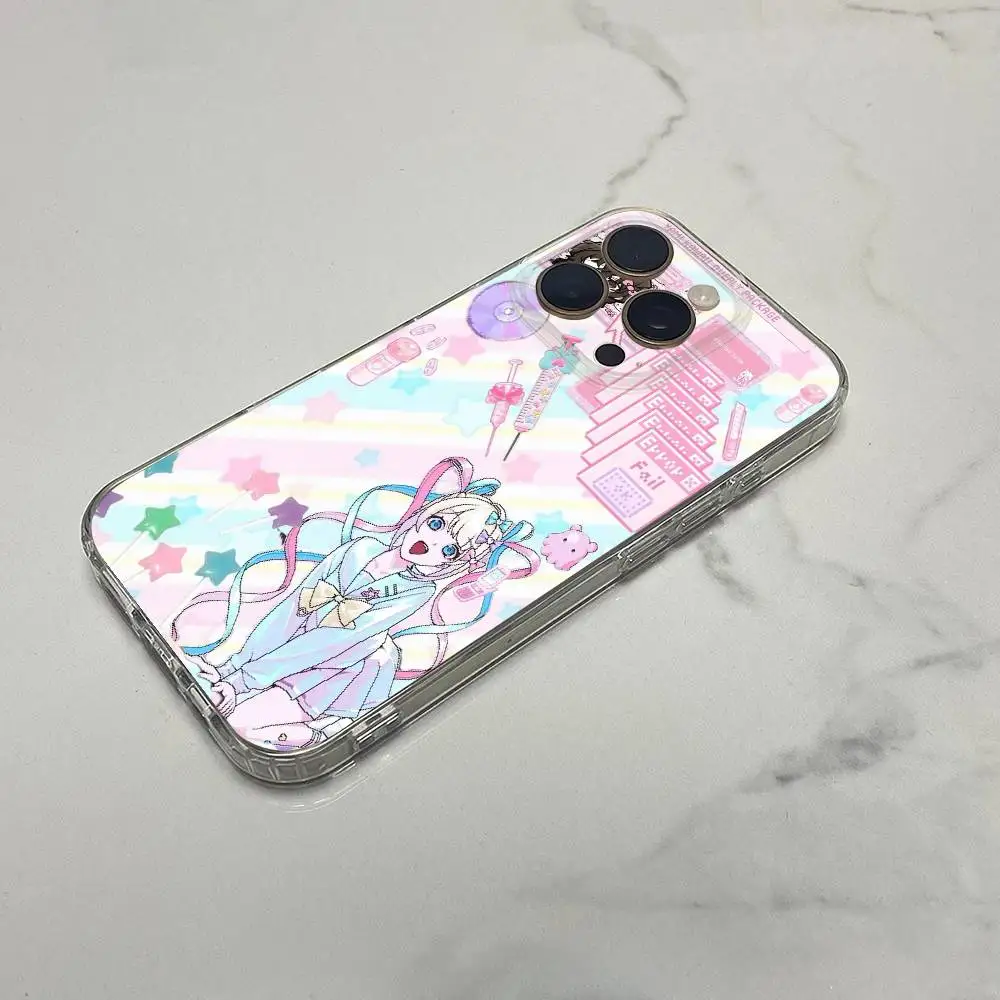 حافظة هاتف Needy Streamer O-Overload Ame chan لهاتف iPhone 17,16,15,14,13,12,11 Plus,Pro,Max,Plus,E,SE4,Mini Transparent Box