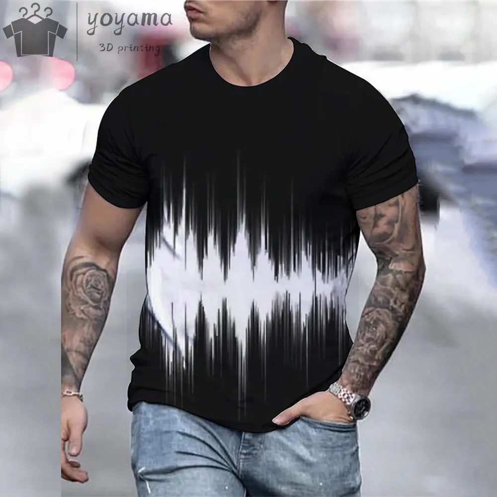 Men's 3D Printed Round-neck T-Shirt - Summer Daily Wear - Adult Men's Quick-Drying Breathable Casual Short-Sleeved Shirt