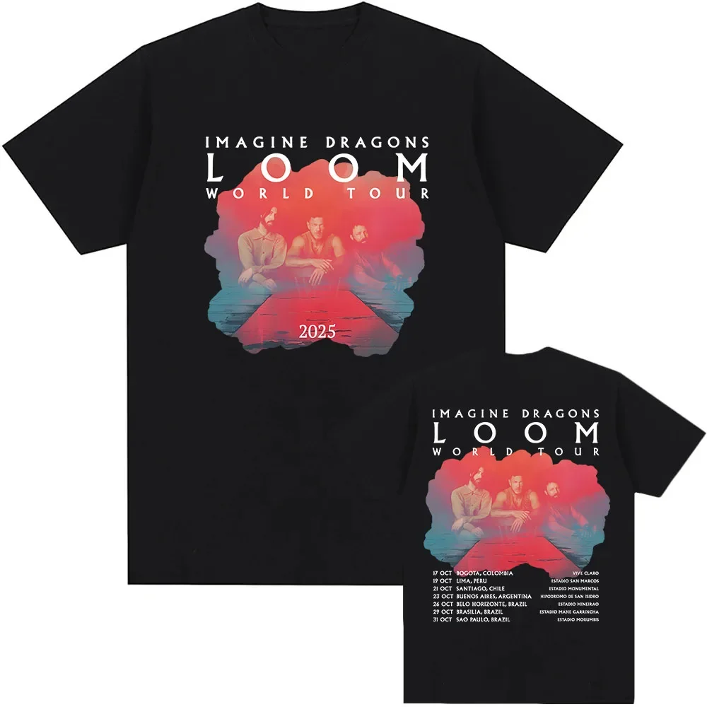 Imagine Dragons loom tour T-shirt manica corta estate magliette in cotone banda di moda stampa grafica T-shirt streetwear magliette larghe