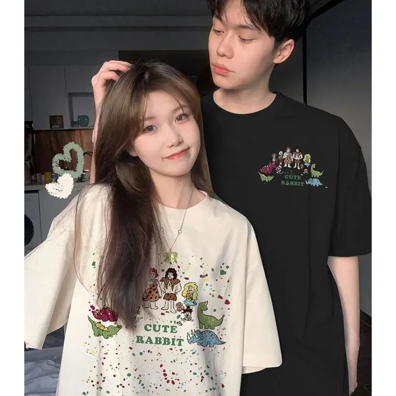 Love Letter Couples T Shirt Graphics Couple Tshirt Summer Fashion Woman T-shirt Casual O-Neck Men Tops Lovers Shirt