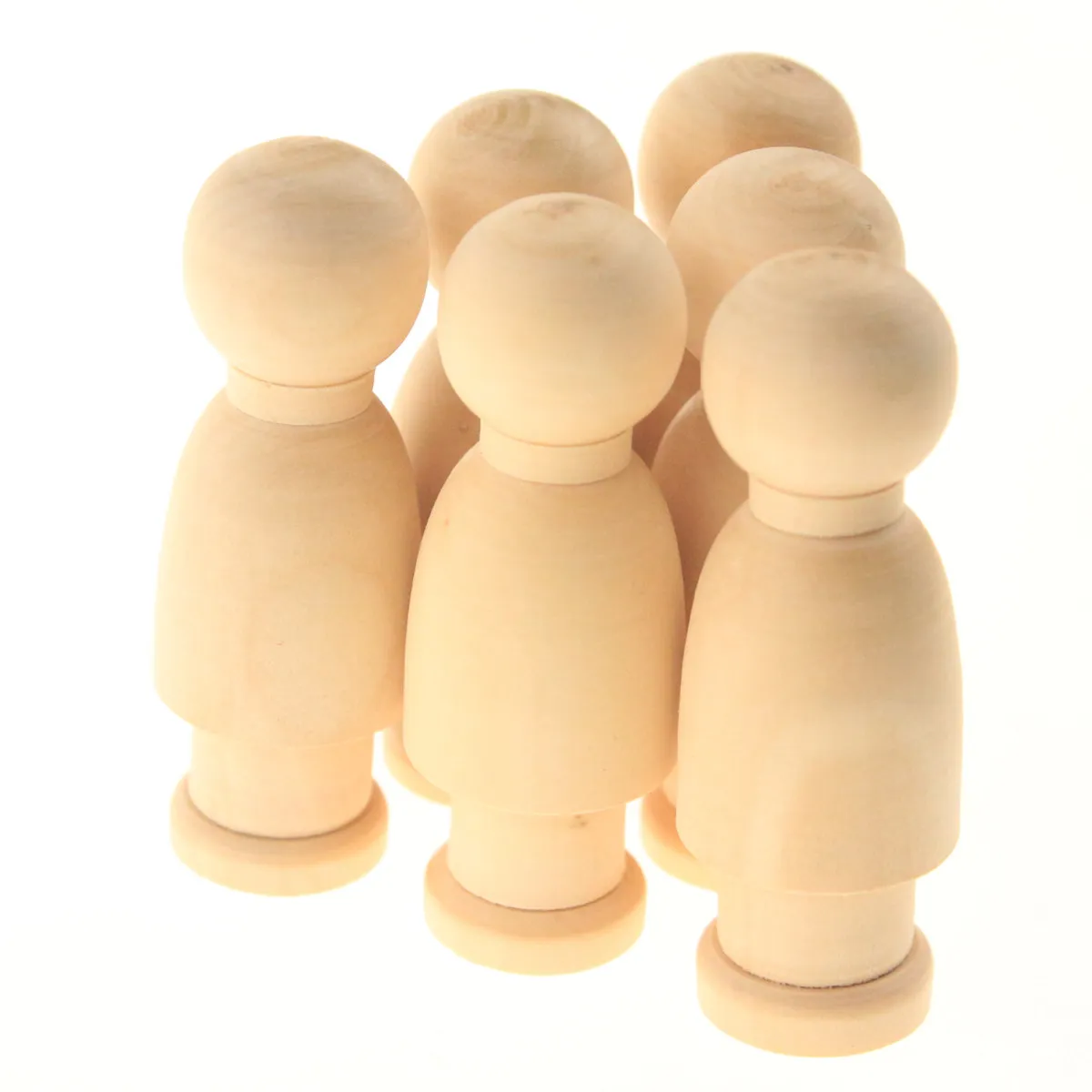 20Pcs Wooden Puppet DIY Unfinished Crafts for Painting Drilling Stringing Desktop Ornament Educational Children Craft Decor
