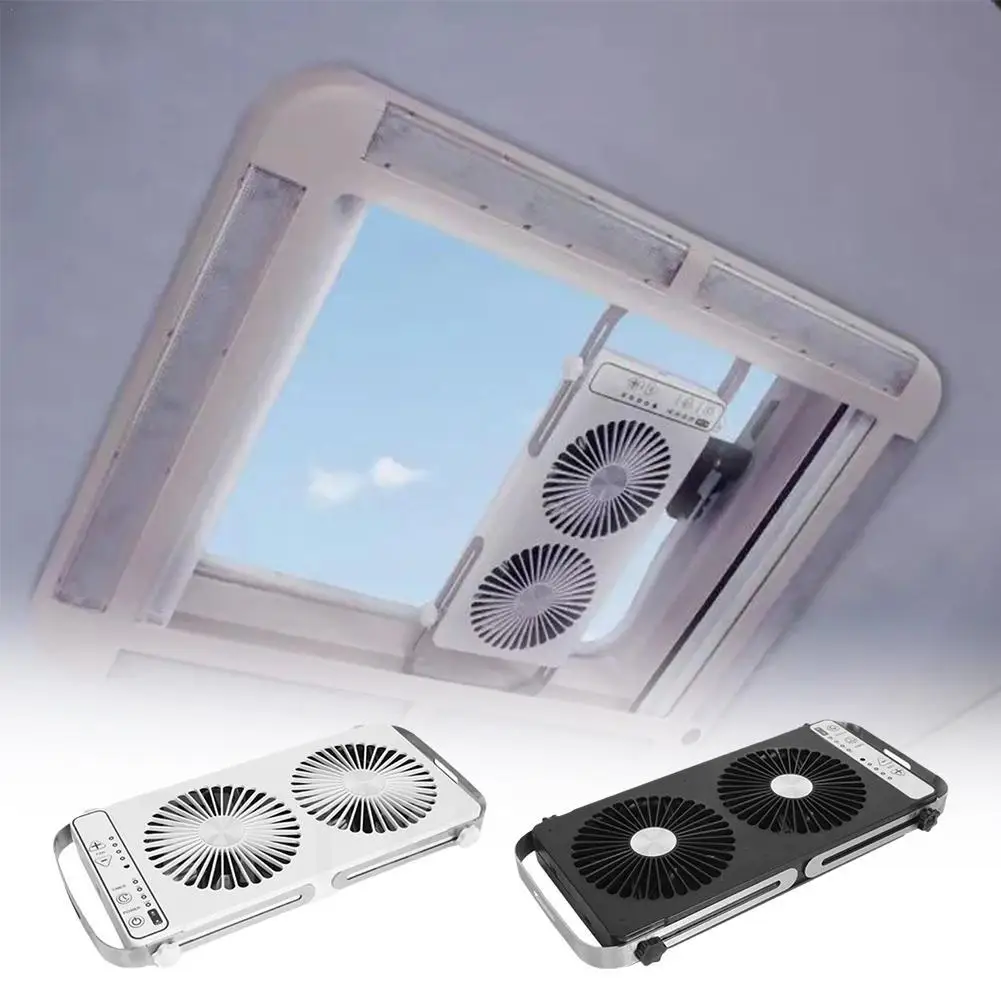 

Bed Car Silent Double Exhaust Air Inlet Double Fan Exhaust Heat Dissipation Double Reversible Roof Window Fan Motorhome