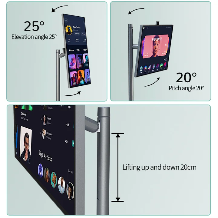 طاقة البطارية في الهواء الطلق معدات البث المباشر 21.5 بوصة تعمل باللمس لوحة القائمة الرقمية التلفزيون الذكي. #6