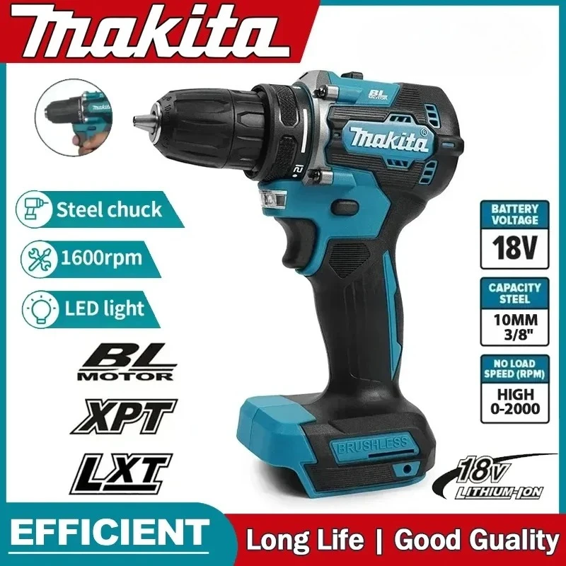 

Бесщеточная аккумуляторная ударная дрель-шуруповерт Makita DHP487, высокомоментный электрический шуруповерт, электроинструмент