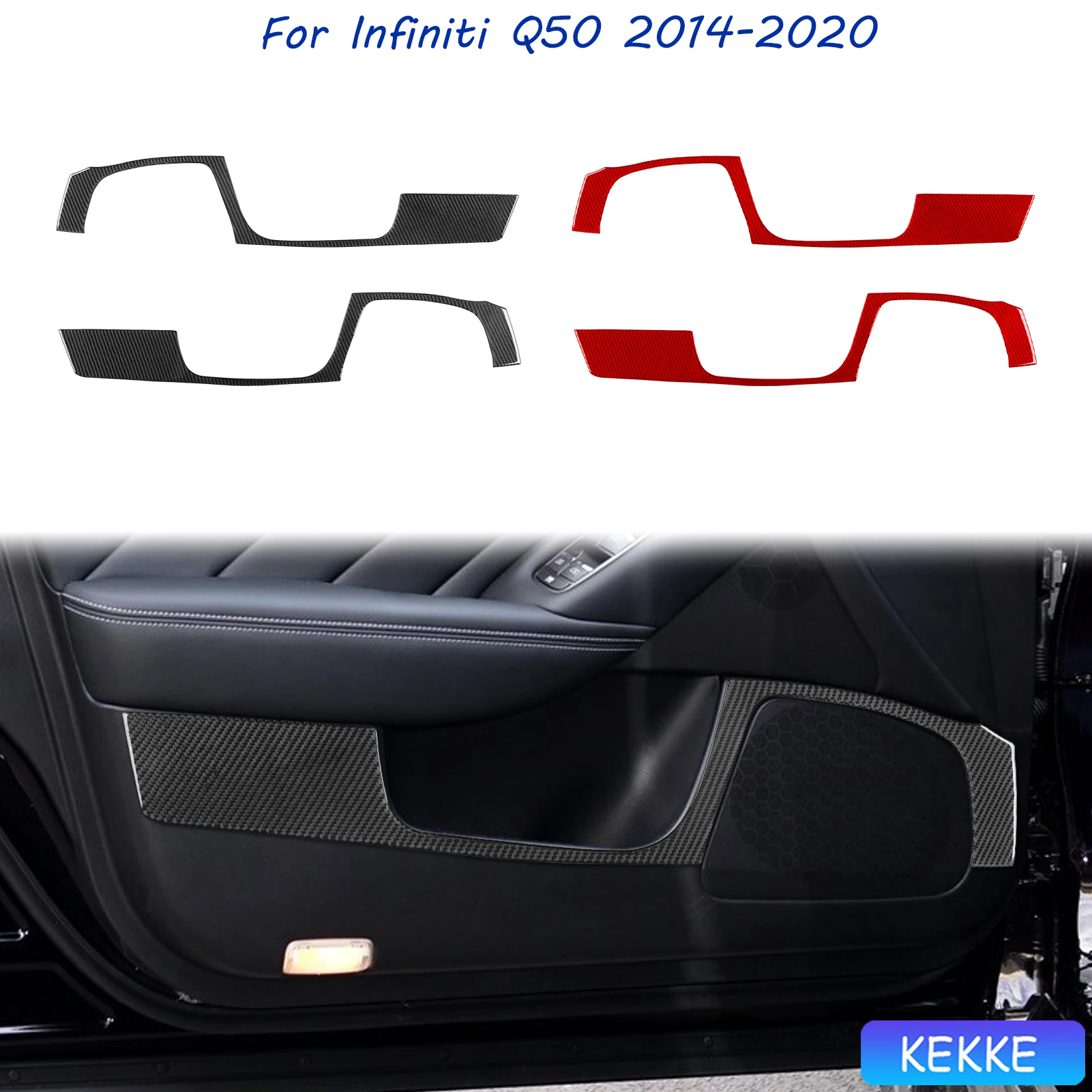 

For Infiniti Q50 2014-2020 Auto Front door speaker Soft Carbon Fiber Car Decoration Interior Accessories Stickers