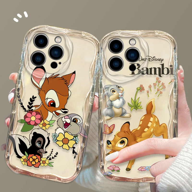 Bambi Thumper Friend Cute Phone case For Apple iPhone 15 14 13 12 11 Pro X XR XS Max Plus 8 7 Plus SE Wave Oil Cover