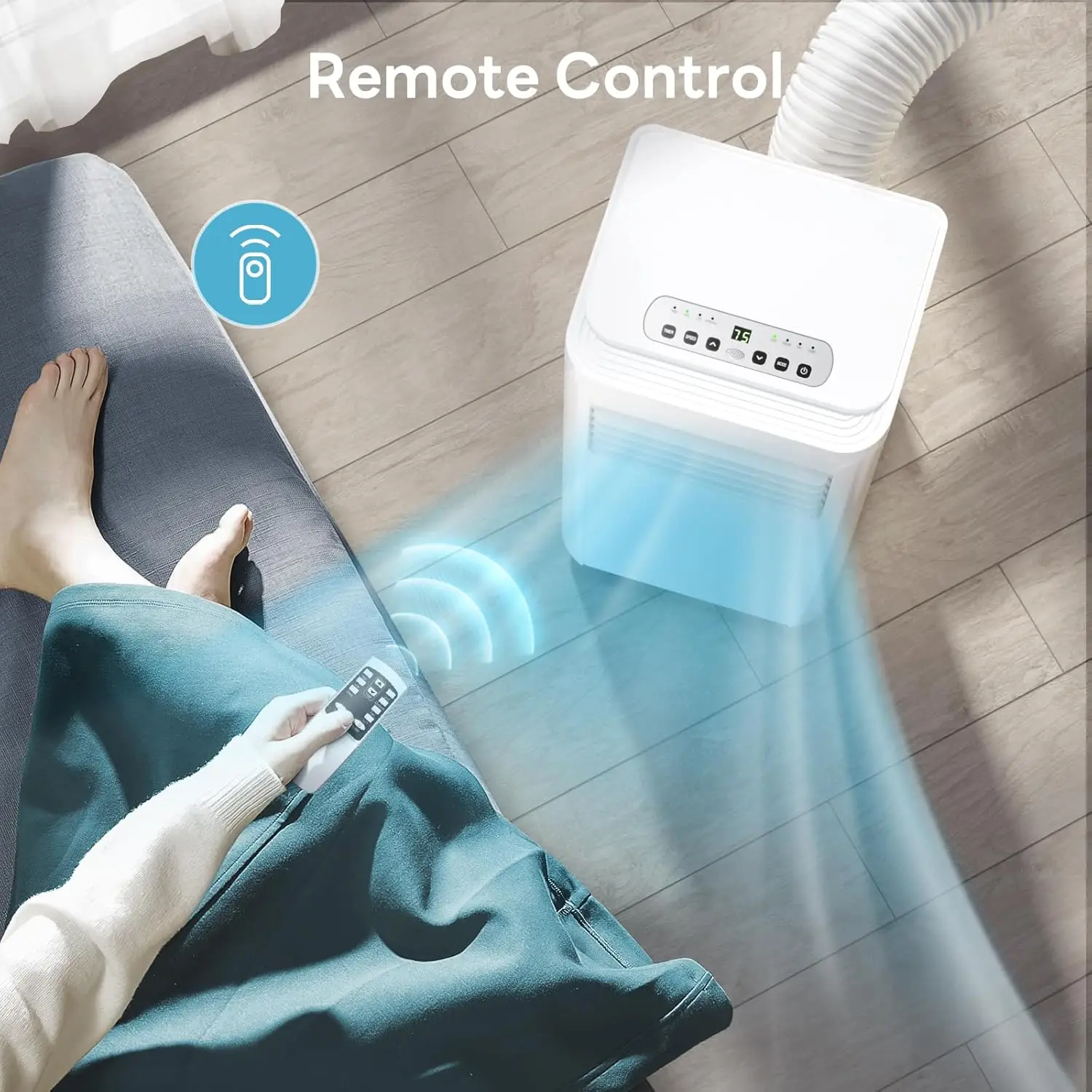 مكيفات الهواء المحمولة ZAFRO 10000 وحدة حرارية بريطانية للغرفة حتى 450 مربع. وحدة هادئة محمولة تعمل بالتيار المتردد مع تبريد ومزيل رطوبة ومروحة ونوم M