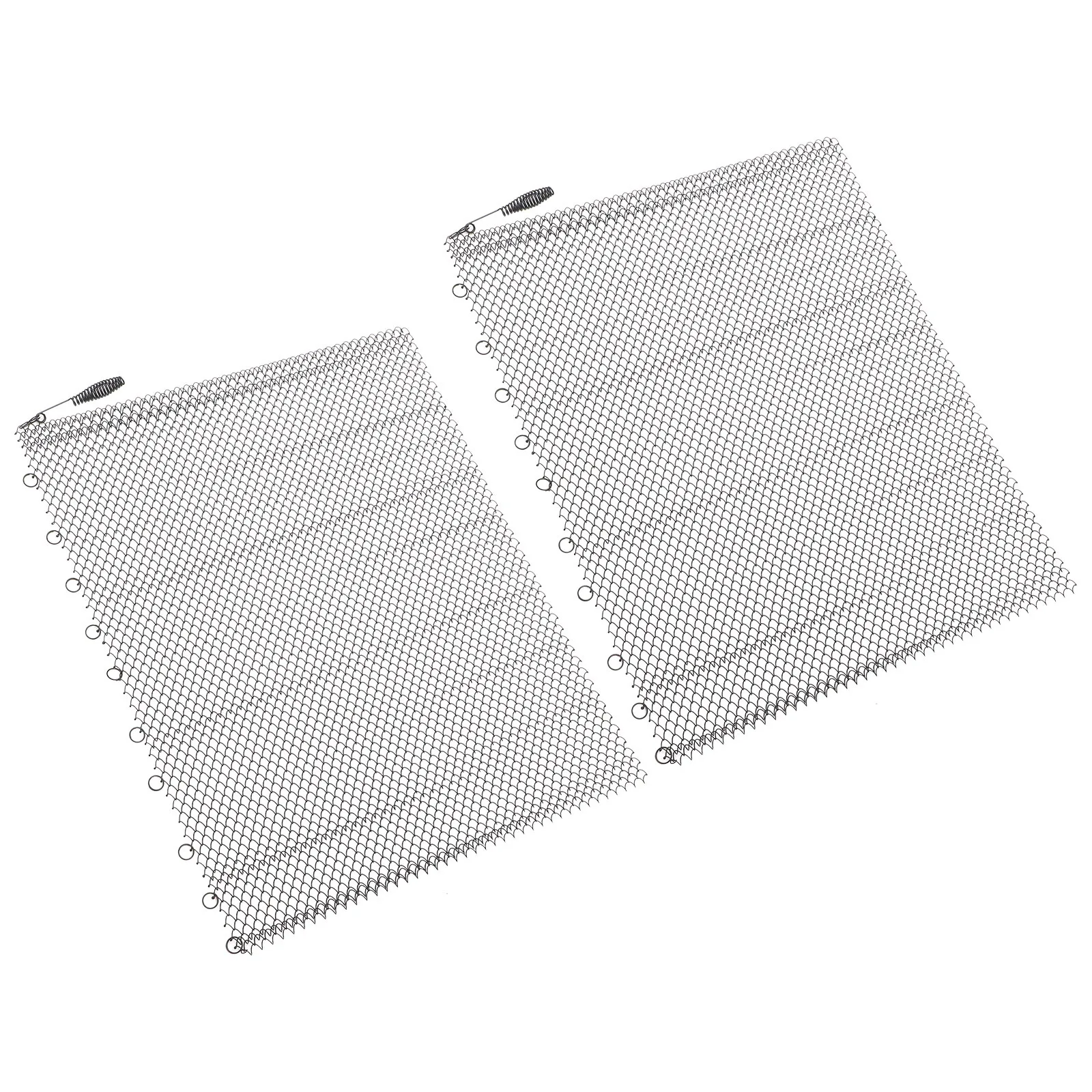 

2pcs Metal Mesh Fireplace Screen Panels Iron Hearth Sparks Guard Curtains Fireproof Screens For Home Fireplace Accessory