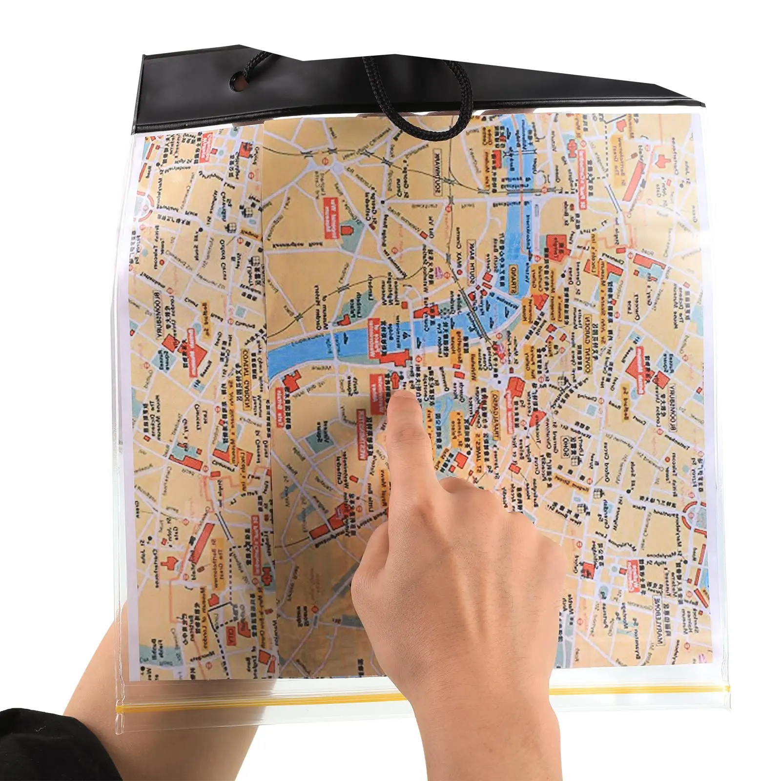 Waterproof Foldable Map Storage Case Transparent Document Dry Bag Trail Map Case Hiking Passport Holder Outdoor Camping Hiking view 2