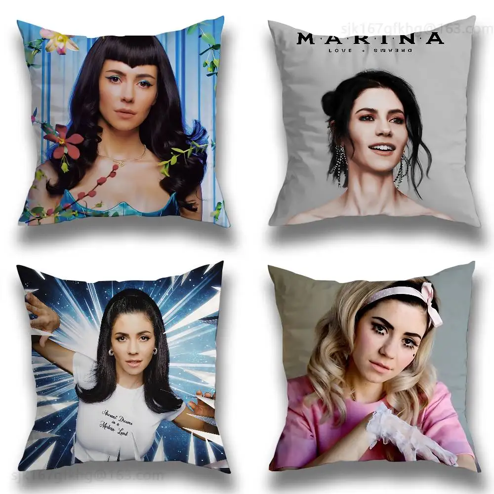 

Marina Pillow Case Square Double-Sided Printing Short Plush Sofa Cushion Cover Bedroom Bedside Pillow