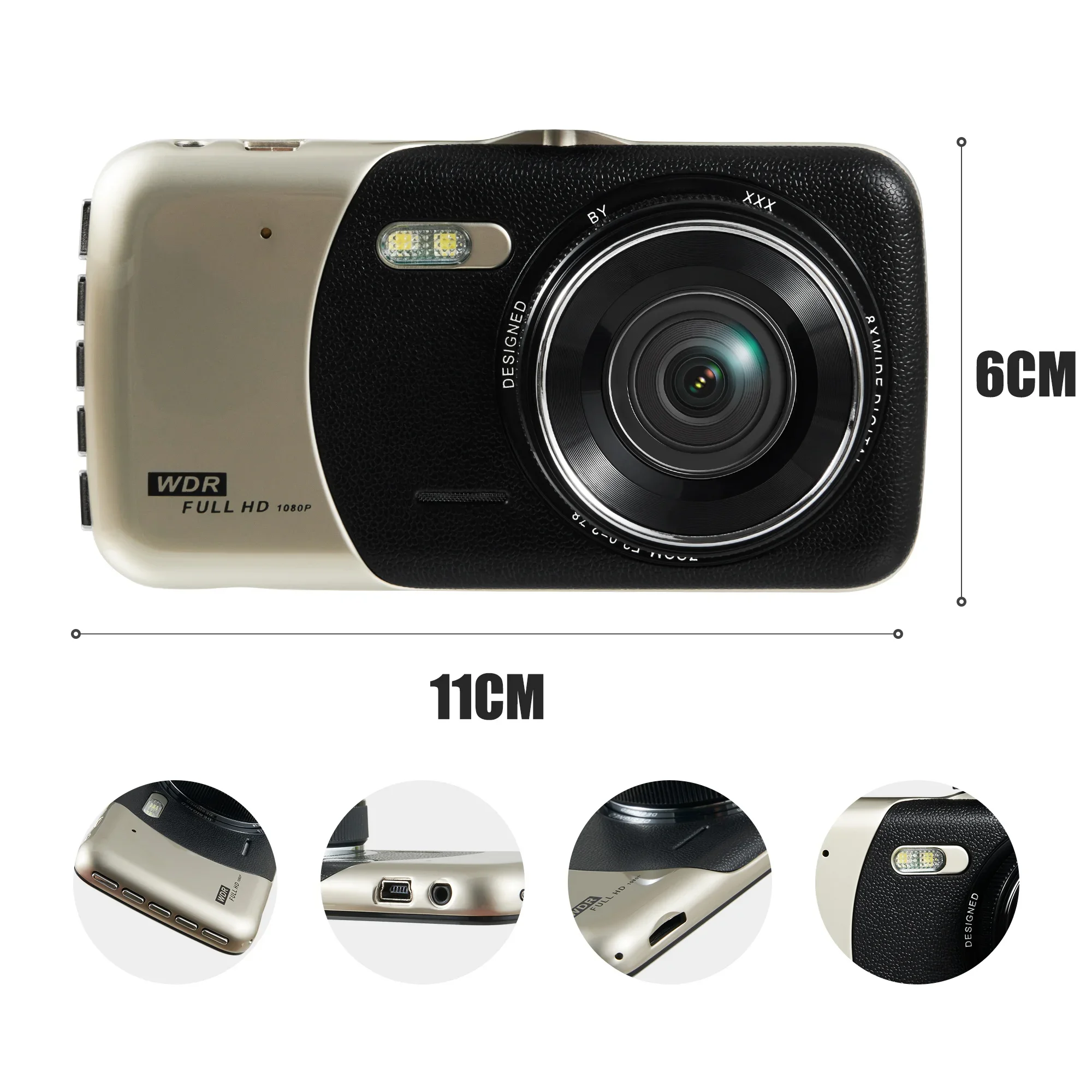 4.0In IPS Dual Lens Car Camera Auto DVR Camcorder Cars Parking Video Recorder Dash Cam Full HD Black Box Dvrs Carcam