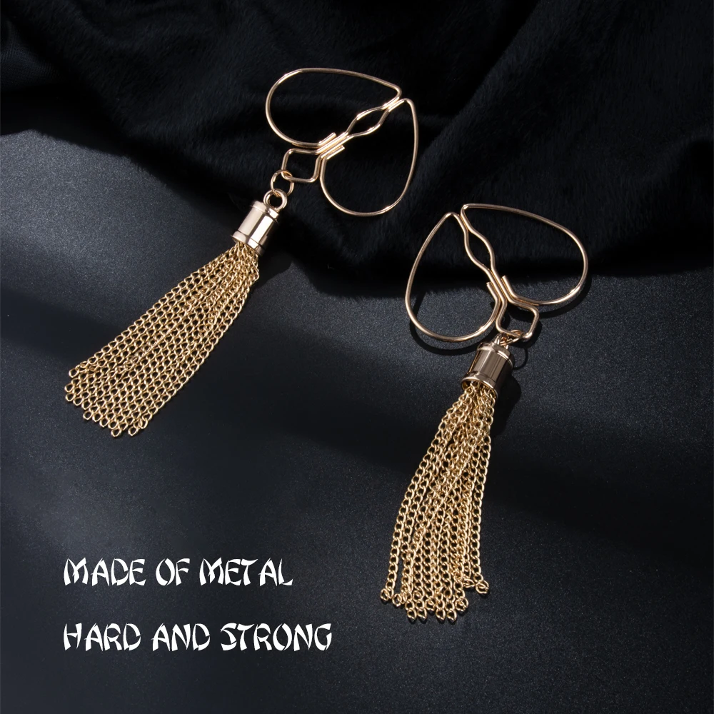 القلب الحلمة المشابك مع شرابة الجنس قابل للتعديل مقاطع الجسم غير ثقب المجوهرات للنساء والأزواج اكسسوارات sexeul couple18 +