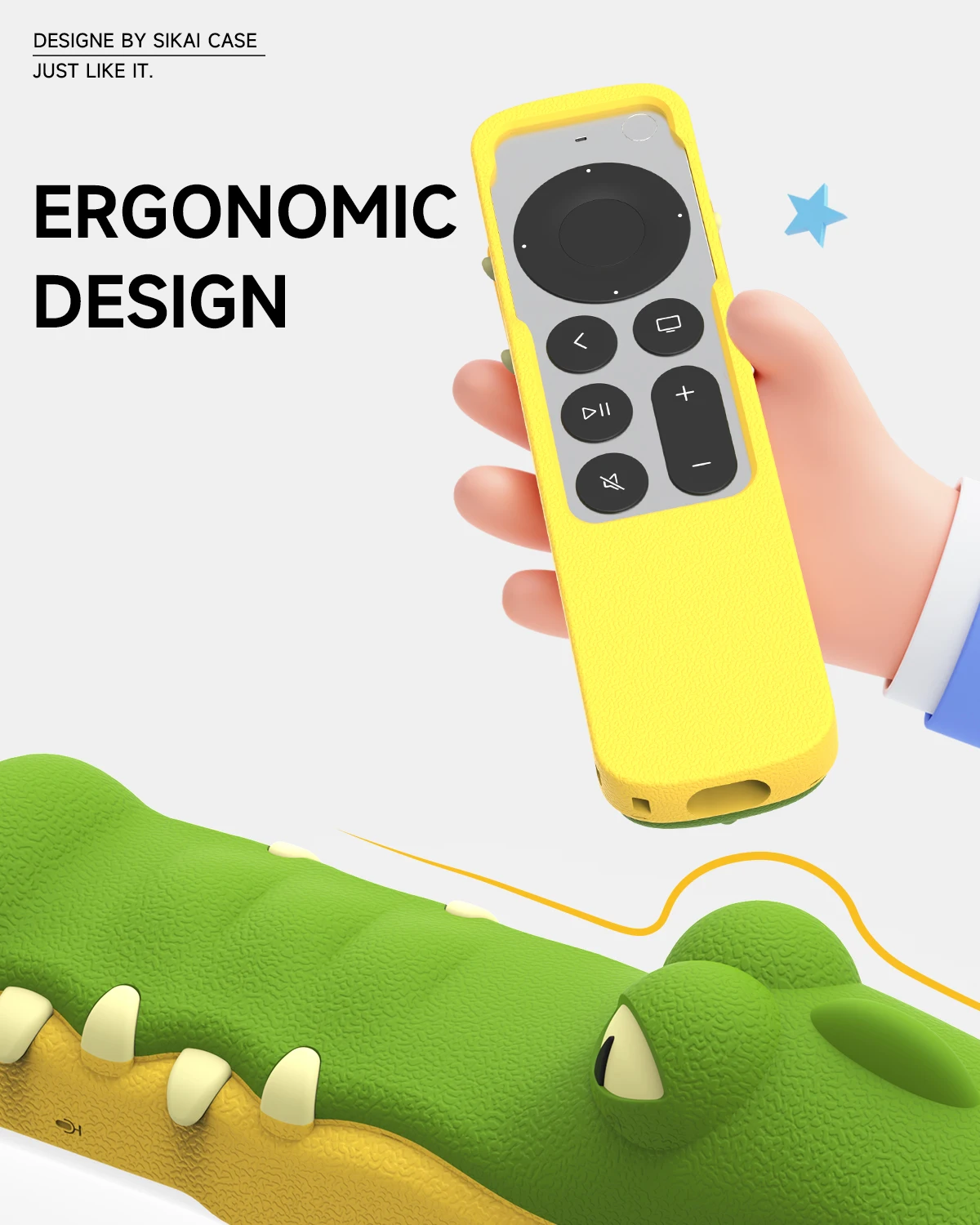 حافظة سيليكون Sikai لجهاز Apple Siri Remote 2021/2022 (الجيل الثاني/الثالث) مع حافظة واقية لحامل AirTag لجهاز Apple TV 4K Siri Remote
