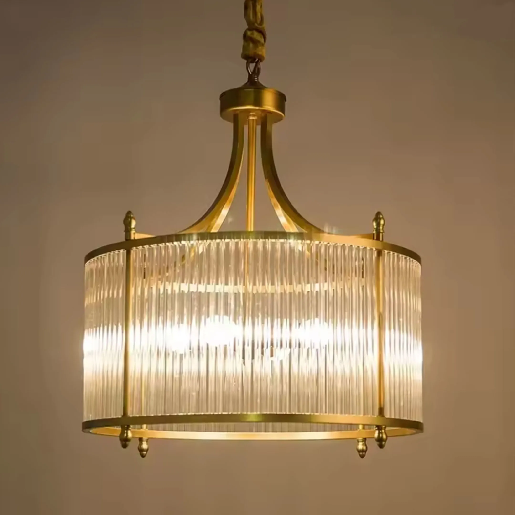 American modern crystal chandelier is suitable for living room, bedroom, dining room, luxury copper home decoration lighting LE