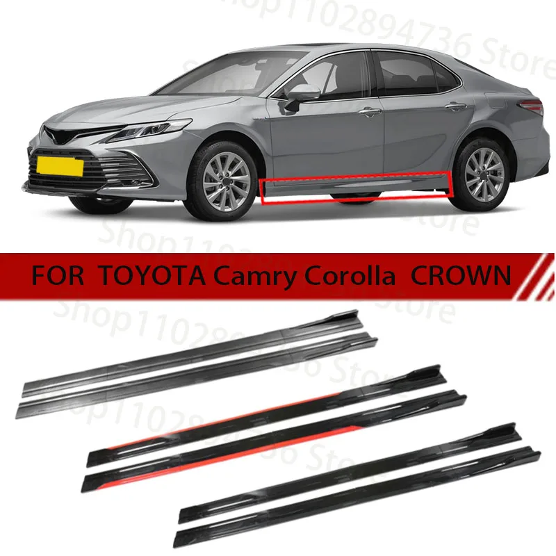 

FOR TOYOTA Camry Corolla CROWN 2M Car Side Skirt Extension Plate Lip Separator Bumper 2.18M Racing Side Spoiler