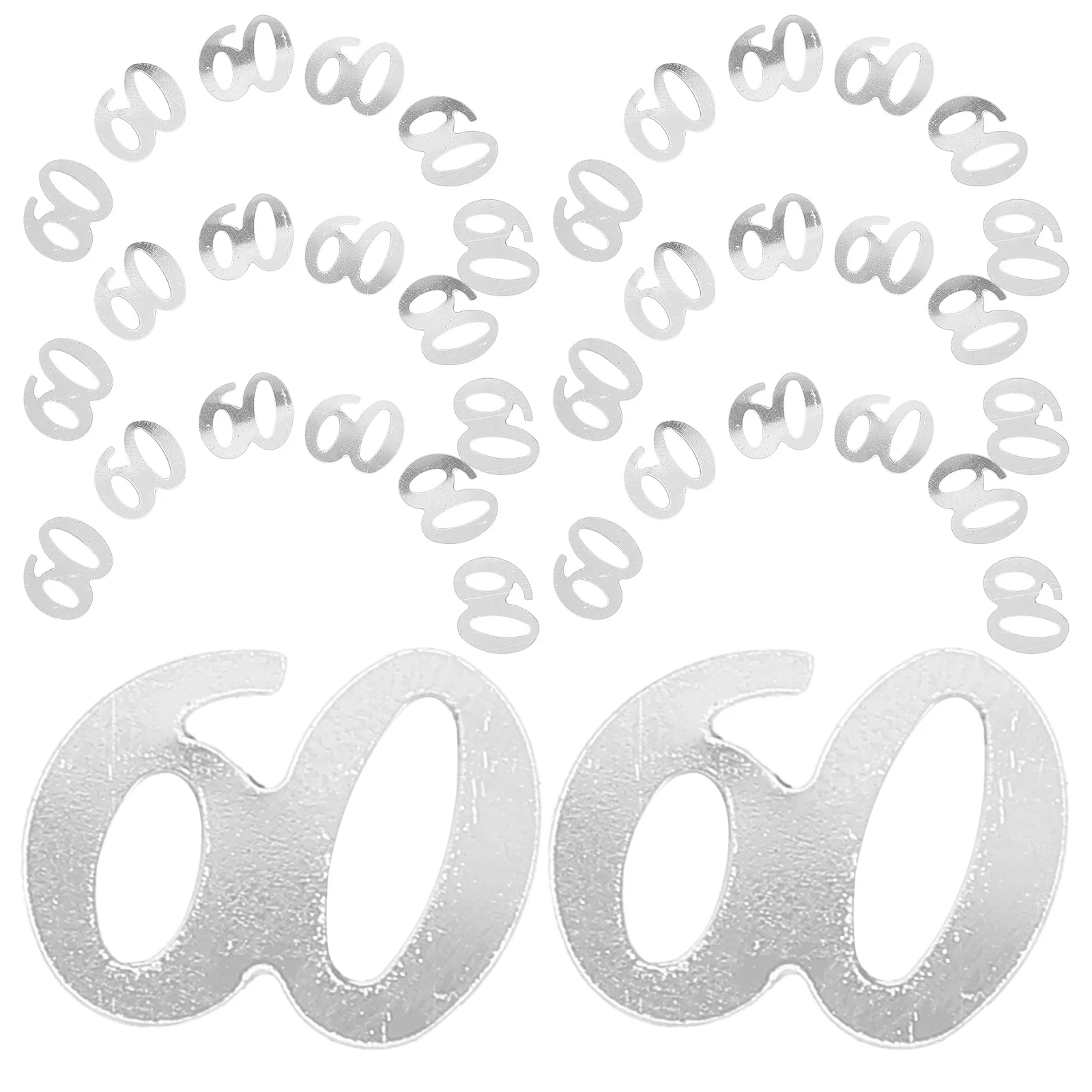 

1200Pcs Sequins Confetti Number Design Premium Party Decoration for Birthday Anniversary Celebration Table Scatter Silver