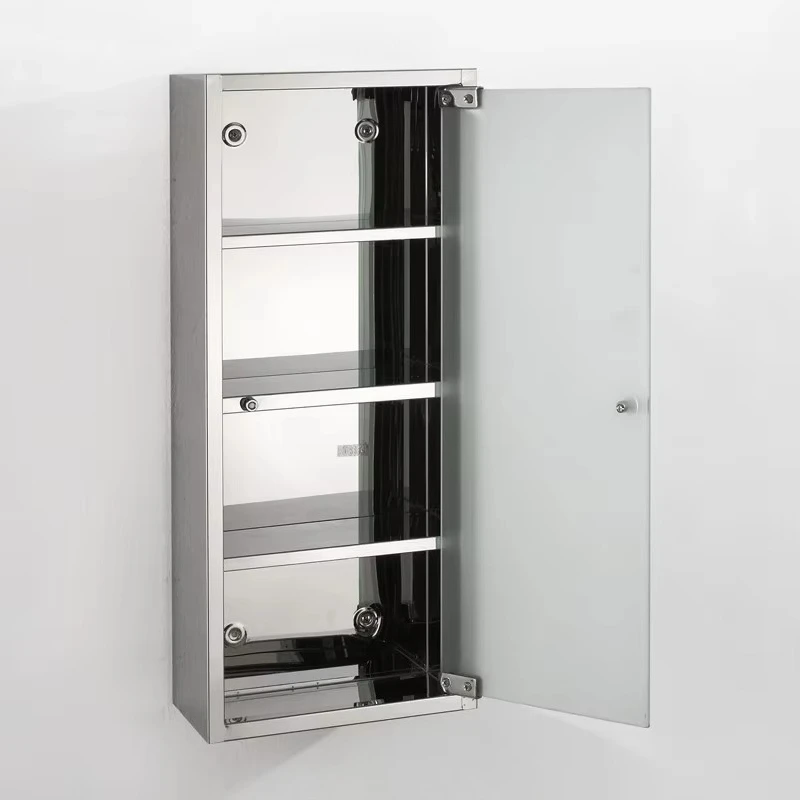 Metal Kitchen Wall Mounted Storage Cabinets with Glass Doors