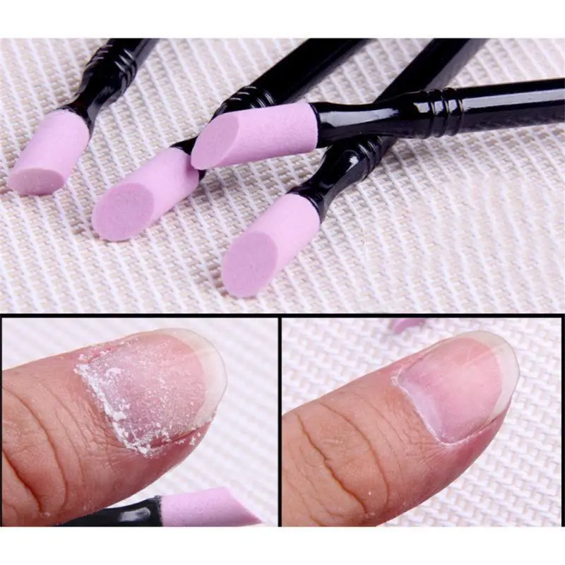 Dubbelzijdig Kwarts Nagel Nagelriem Hangnagels Verwijderaar Dode Huid Pusher Trimmer Manicure Nail Art Tool Slijpstangen Gereedschap