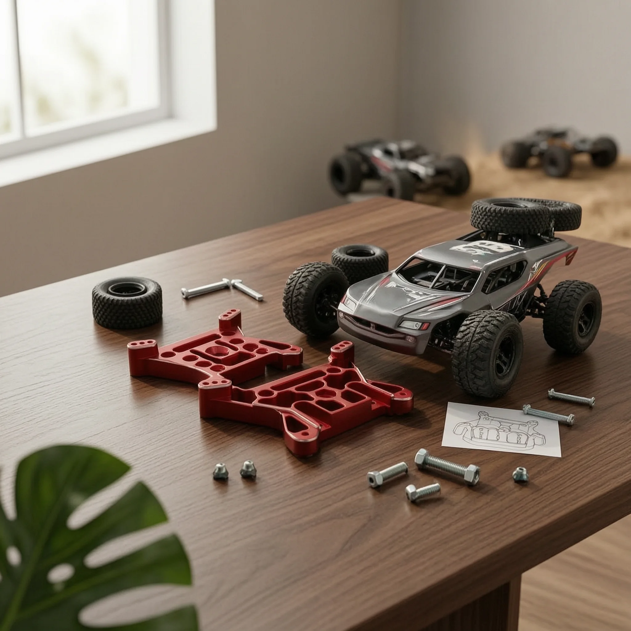 2-個のフロントとリアのショックブラケット、アップグレードされたフロントショックマウント、rc-カーダンパーブラケット、取り付け簡単、軽量