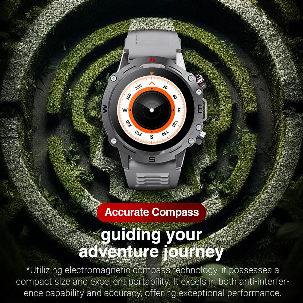 Esportes ao ar livre Smartwatch com Blue Tooth Call, relógio inteligente masculino, IP68 impermeável, freqüência cardíaca, pulseira de ECG, NFC 2023, nova bússola, 1,5"