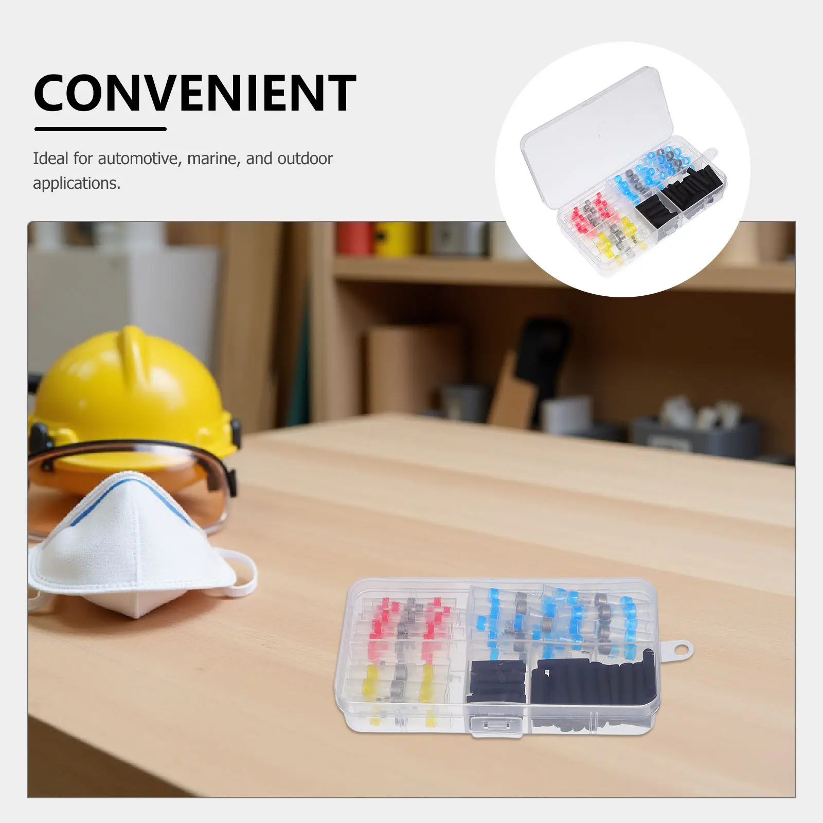 102Pcs Heat Shrink Solder Seal Connectors Waterproof Wire Electrical Terminals for Automotive Marine Outdoor Use