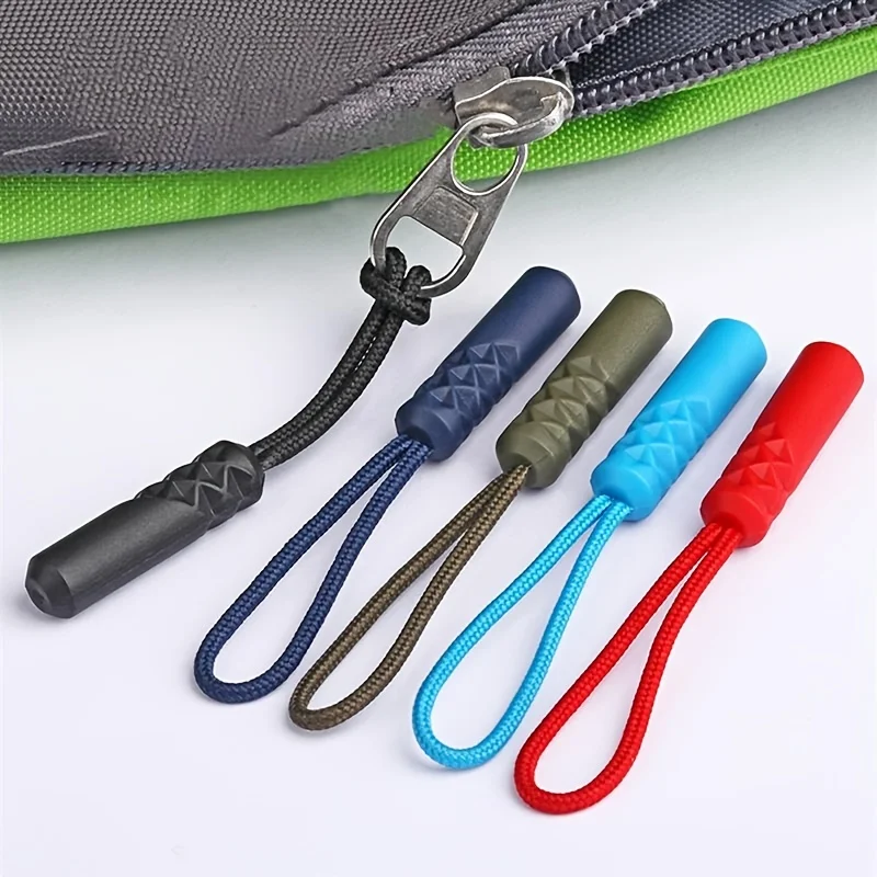 5/10pcs/set Zippers Pull Puller End Fit Rope Tag Replacement Clip Broken Buckle Fixer Suitcase Tent Backpack Zipper Cord