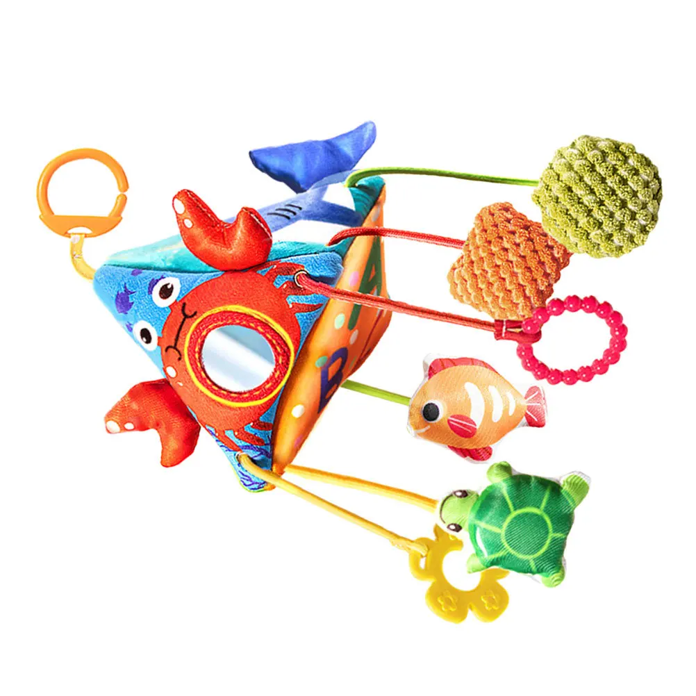 Sino para berço de bebê com tema marinho, clipe de suspensão, carrilhão de vento infantil sensorial, assento de berço, carrinho de cama, chocalhos