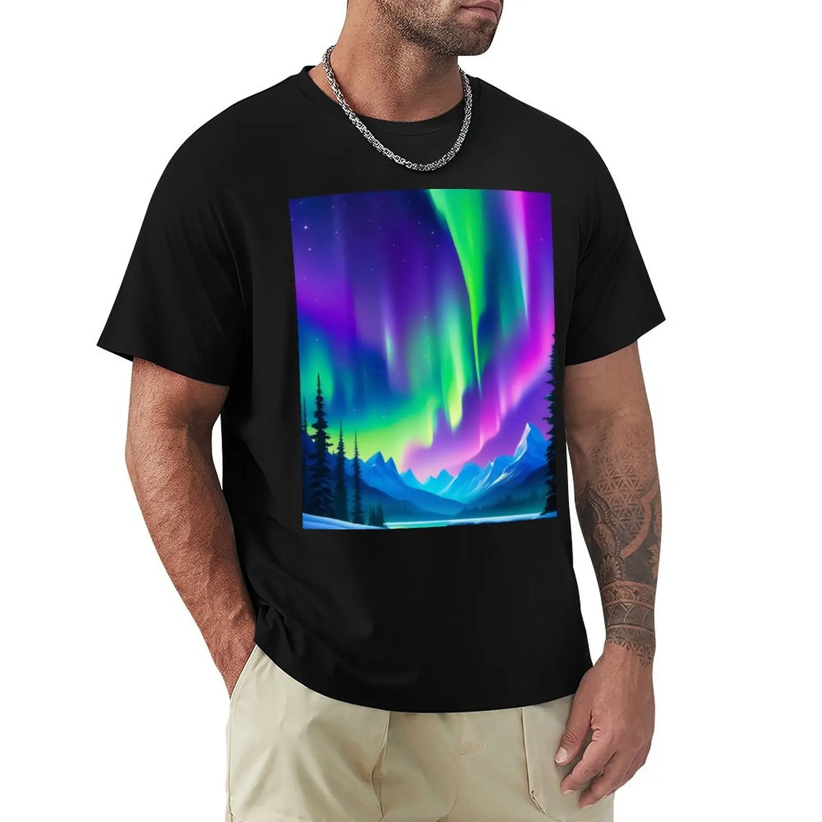Aurora, The Northern lights T-Shirt t shirt man designer T-Shirt