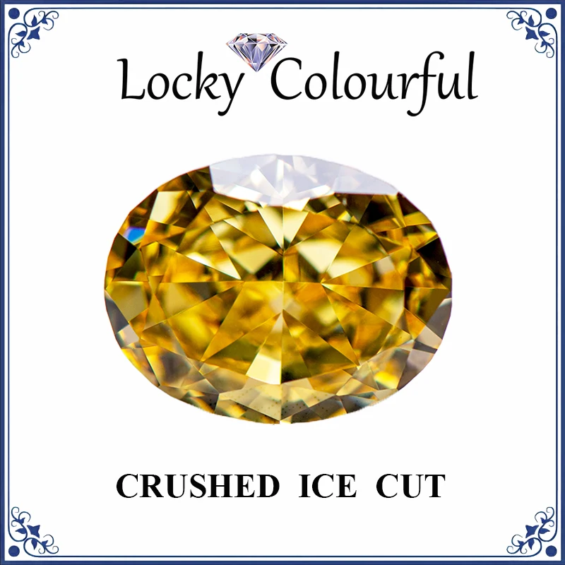 

Cubic Zirconia Crushed Ice Cut Oval Shape Yellow Color Charms Beads for Diy Jewelry Making Pendant Ring Materials No Certificate