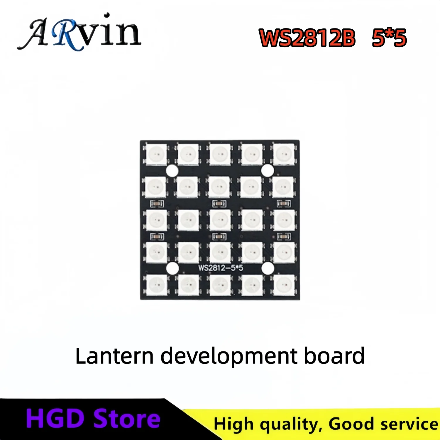 WS2812B 5-Digit 5050 RGB LED Full-Color Driver 25 Bit Color Light Development Board for DIY Lighting Projects